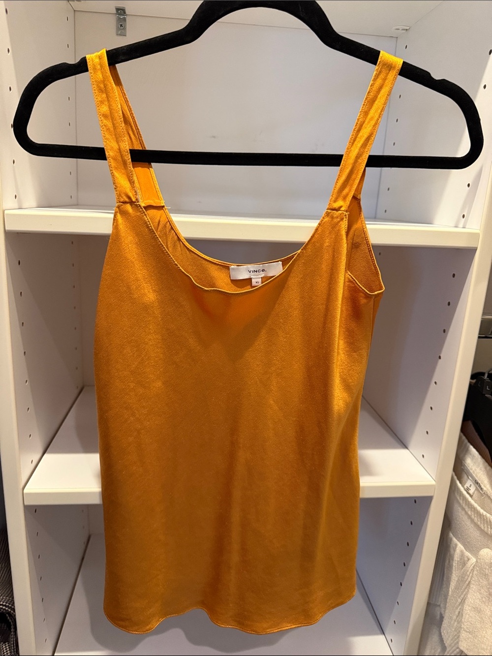 Vince Satin-Look Mustard Tank Camisole